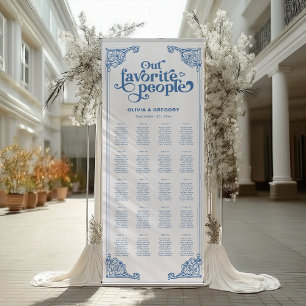 Vintage Our Favourite People Seating Charts Retractable Banner