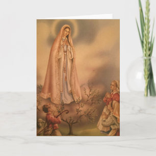 Vintage Our Lady of Fatima Children Card