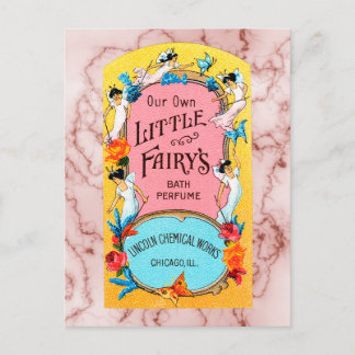 Vintage Our Own Little Fairy's Bath Perfume Postcard