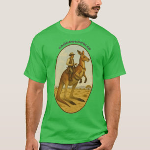 Vintage Outback Cowboy Riding a Giant Kangaroo URM T-Shirt