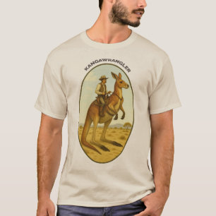 Vintage Outback Cowboy Riding a Giant Kangaroo URM T-Shirt