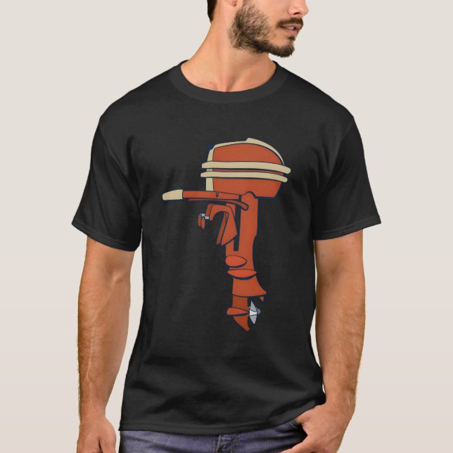 Vintage Outboard Motor Antique Boating T-Shirt (Front)