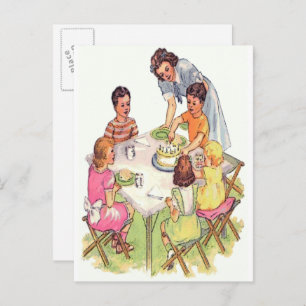 Vintage Outdoor Birthday Party Invitation Postcard