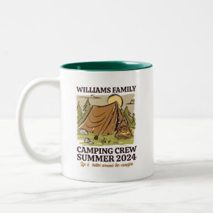 Vintage Outdoor Family Reunion Camping Crew Two-Tone Coffee Mug