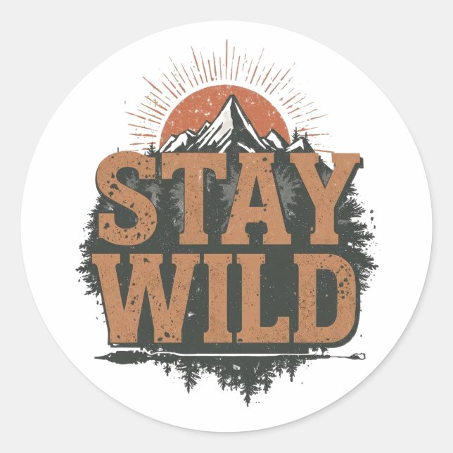 Vintage Outdoor Nature Quote Classic Round Sticker (Front)