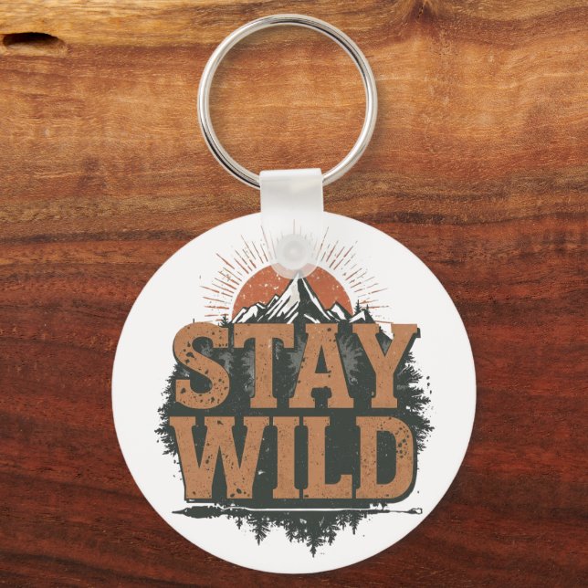 Vintage Outdoor Nature Quote Key Ring (Back)