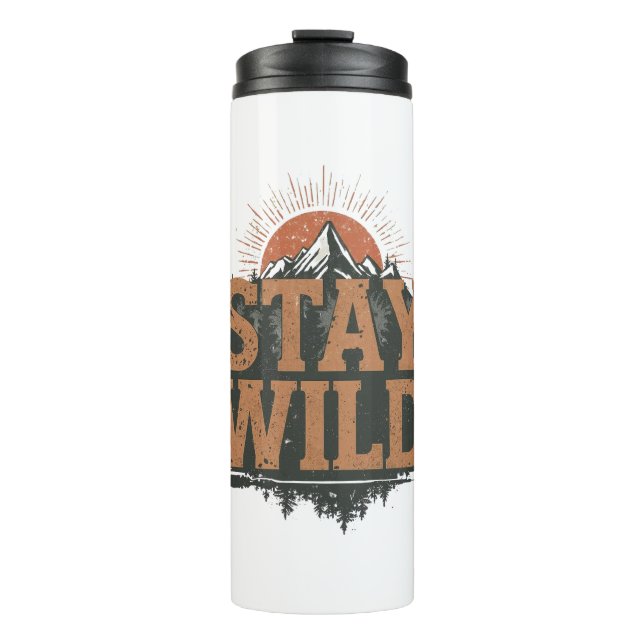 Vintage Outdoor Nature Quote Thermal Tumbler (Front)