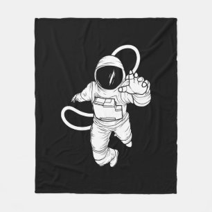 Vintage Outer Space Funny Astronaut Fleece Blanket