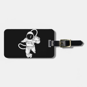 Vintage Outer Space Funny Astronaut Luggage Tag