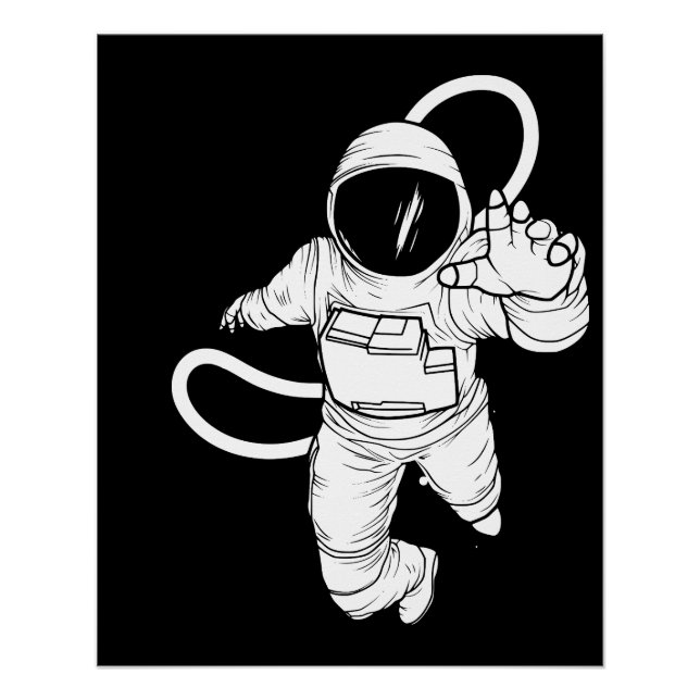 Vintage Outer Space  Funny Astronaut Poster (Front)