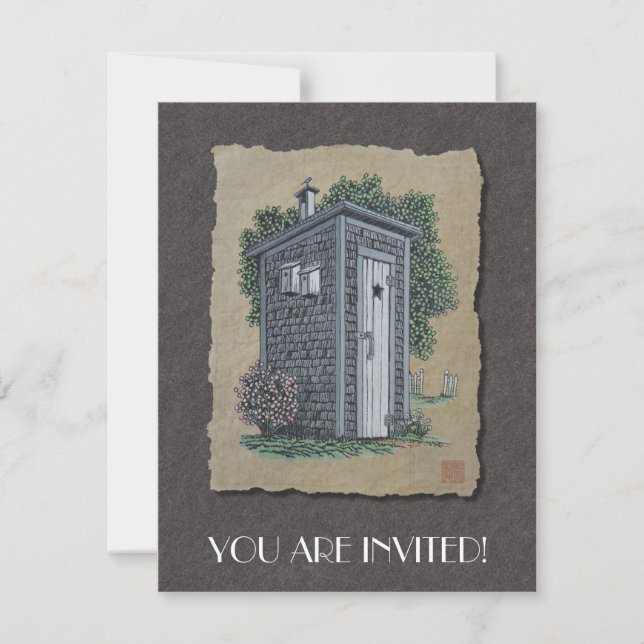 Vintage Outhouse Invitation (Front)