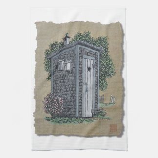 Vintage Outhouse Tea Towel