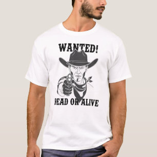 Vintage Outlaw Cowboy Wanted Poster T-Shirt
