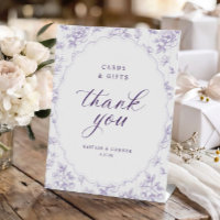 Vintage Oval Cards & Gifts Lavender Purple Wedding
