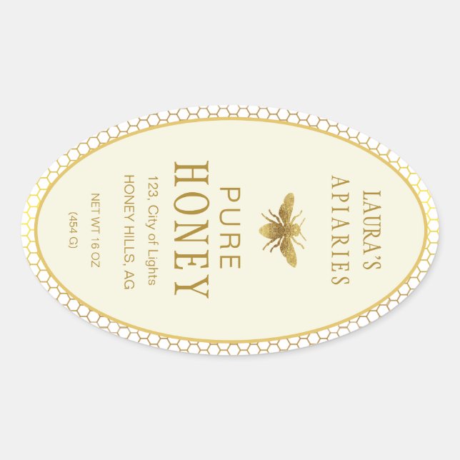 Vintage Oval Honey Bee Queenline Apiarist Label  (Front)