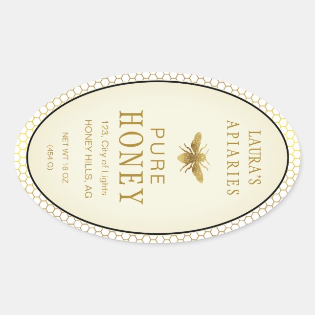 Vintage Oval Honey Bee Queenline Apiarist Label  (Front)