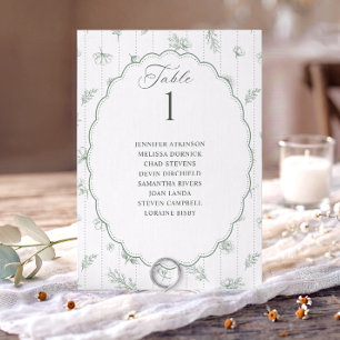 Vintage Oval Sage Green Wedding Seating Chart