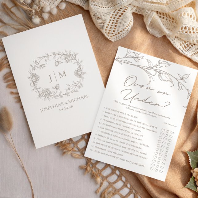 Vintage Over or Under Bridal Shower Game (Creator Uploaded)