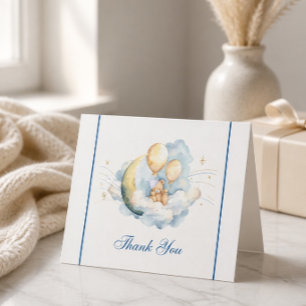 Vintage Over the Moon Baby Shower Thank You Card