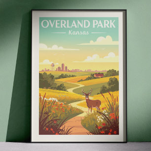 Vintage Overland Park Kansas Poster