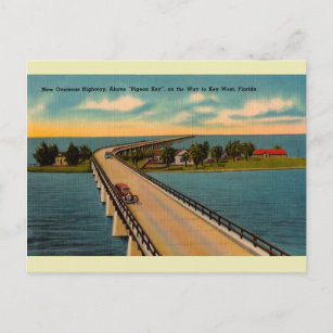 Vintage Overseas Highway Florida Keys Postcard