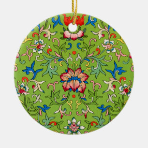 Vintage Owen Jones Chinese Ornament Green Floral