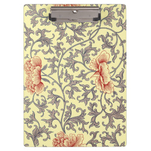 Vintage Owen Jones Chinoiserie Peony Floral Design Clipboard