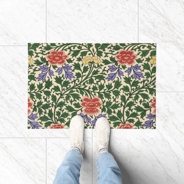 Vintage Owen Jones Chinoiserie Peony Pattern Doormat (Indoor)
