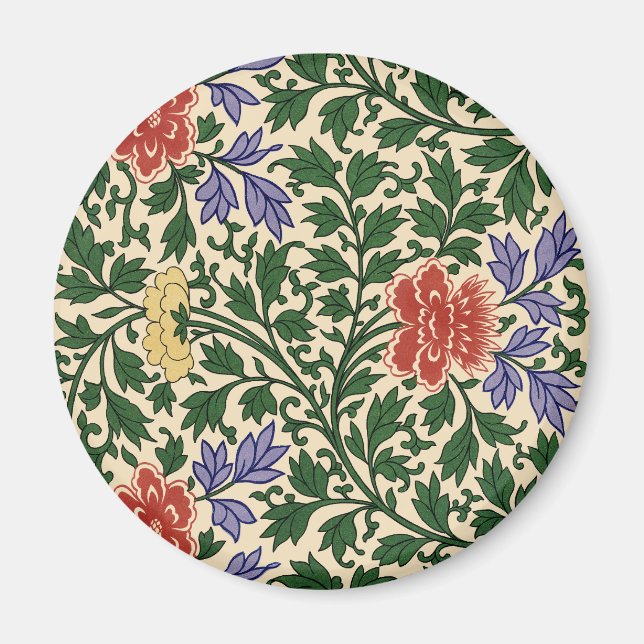 Vintage Owen Jones Chinoiserie Peony Pattern Magnet (Front)