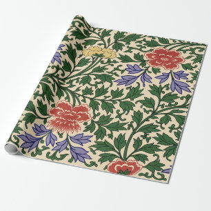 Vintage Owen Jones Chinoiserie Peony Pattern Wrapping Paper