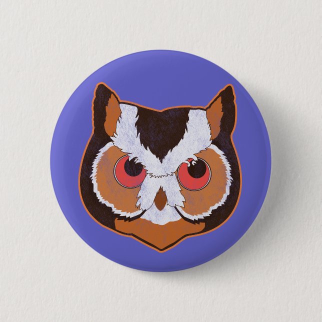 Vintage Owl 6 Cm Round Badge (Front)