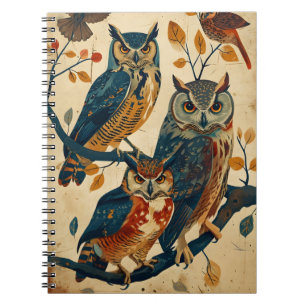 Vintage Owl art Notebook