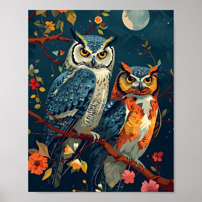 Vintage owl art poster (Front)