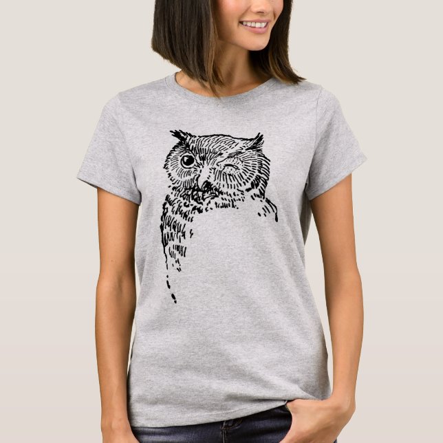 Vintage Owl Birds T-shirt (Front)