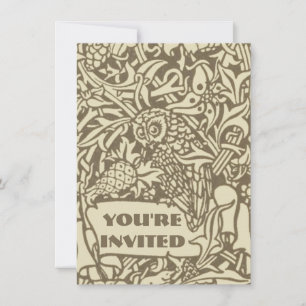 Vintage Owl Bookplate Arts and Crafts Walter Crane Invitation