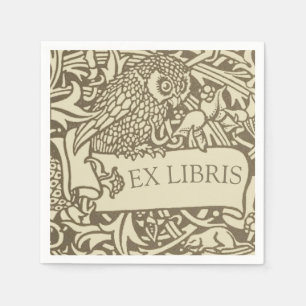 Vintage Owl Bookplate Arts and Crafts Walter Crane Napkin