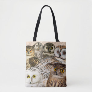 Vintage Owl Collage Tote Bag