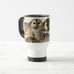 Vintage Owl Collage Travel Mug