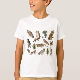 Vintage Owl Forest Pattern  T-Shirt