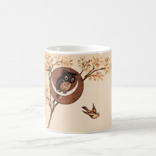 Vintage Owl in Moon Coffee Mug