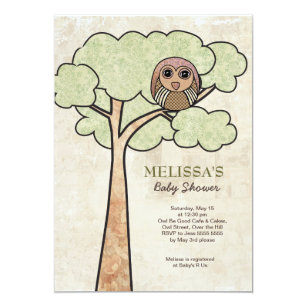 Vintage Owl Baby Shower Invitations 5