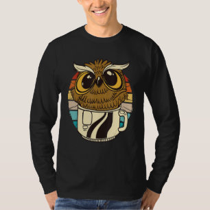 Vintage owl inside a coffee cup coffee night owl T-Shirt