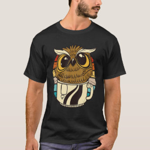 Vintage owl inside a coffee cup coffee night owl T-Shirt