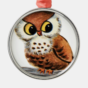 Vintage Owl Metal Tree Decoration