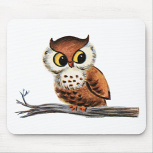Vintage Owl Mouse Mat