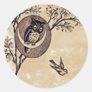 Vintage Owl Sticker