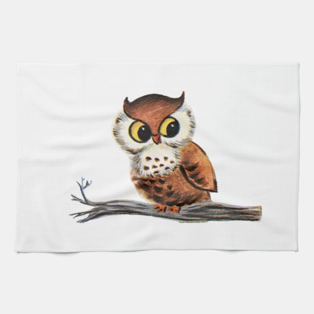 Vintage Owl Tea Towel (Horizontal)