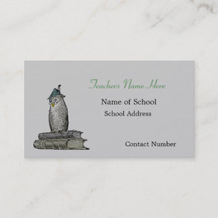 Vintage Owl Teachers Business Card