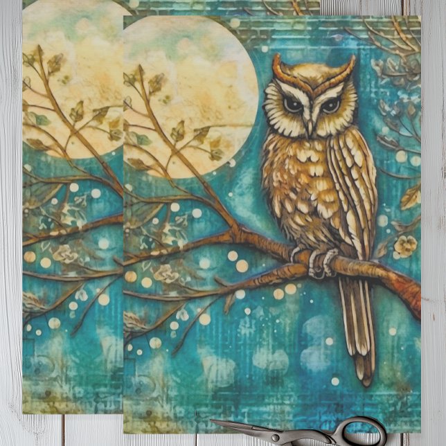 Vintage Owl Tissue Paper (Vintage owl tissue paper for decoupage or gift wrapping.)