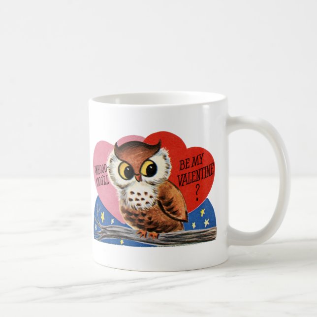 Vintage Owl Valentine Coffee Mug (Right)